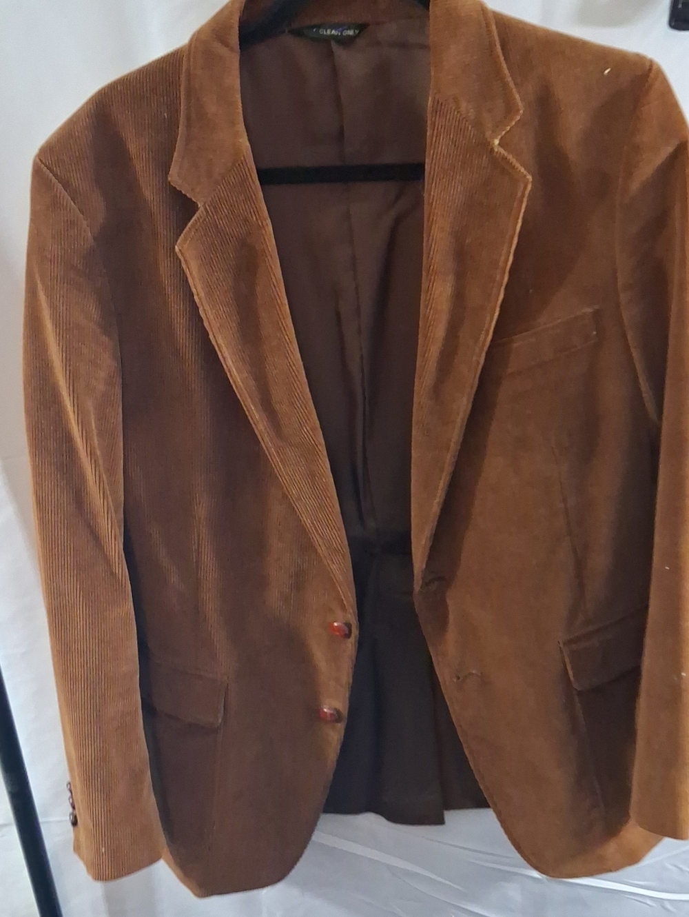Grandpacore Old Money  Classic Corduroy Blazer Size 42 R Brown Colorway Cotton